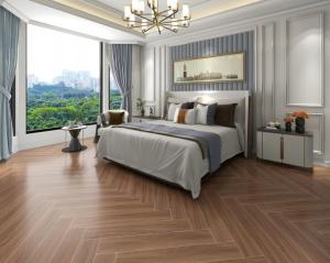 China 15cm Width 90cm Length Effect Wooden Ceramic Tiles Brown Color For Interior Wall Floor factory