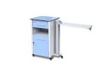 ABS Mobile Medical Bedside Cabinet On Wheels With Tilting Table