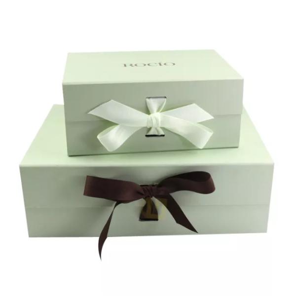 China Luxury Foldable Gift Box With Ribbon , Paper Birthday Gift Box factory