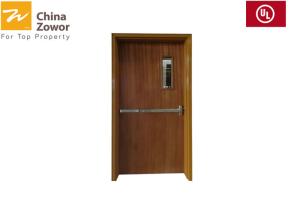 China 45 mm BS Approved HPL Finish Wooden Fire Door With Steel Frame For Civil Buildings factory