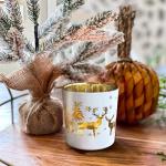 Customized Frosted Glass Candle Holder For Christmas