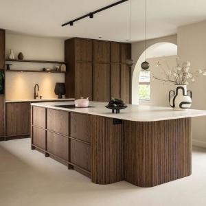 China Luxury Durable Kitchen Cabinet High End Contemporary Wood Cupboard Veneer Kitchen Cabinets Design Furniture Gabinetes De Cocina factory