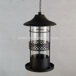 Vintage Style Hanging Wild Bird Feeder Steel Glass Material Rust Resistance