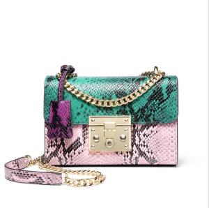 China Serpentine Pattern Cow Leather Bags New Arrival Fashion Cross-body Bag for Women factory