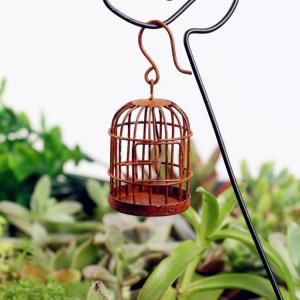 China Birdcage Shape, Weathering Steel Art Ground Piles, Adding Color To Natural Life! factory