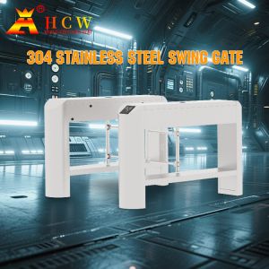 HCW Automatic Swing Barrier Turnstile Gate with 950mm Channel Width for 30–45 People/Minute and 5-Million-Cycle Lifespan