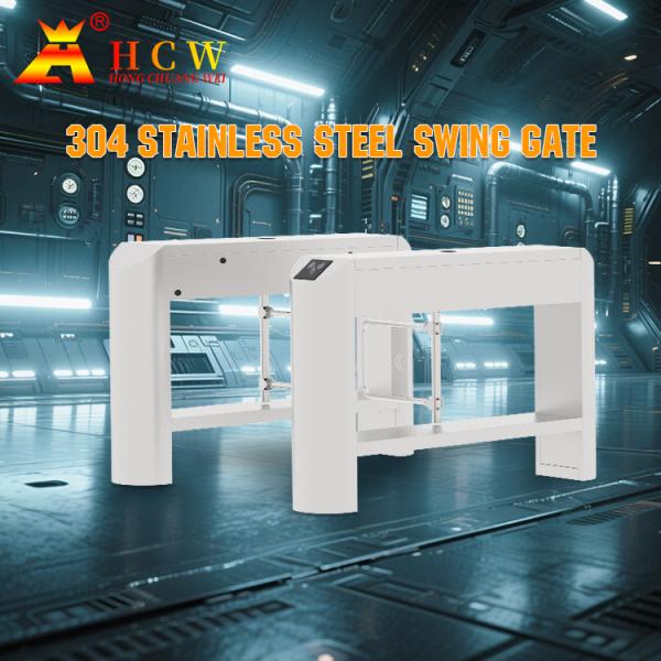 China HCW Automatic Swing Barrier Turnstile Gate with 950mm Channel Width for 30–45 People/Minute and 5-Million-Cycle Lifespan factory