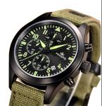 Fabric Leather Band Watches / Multifunctional Stainless Steel Mens Watches ,