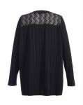 Black Color Womens Knit Cardigan V Neck Casual Style With Long Sleeve