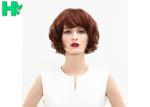 250g Kanekalon Fiber Wigs With Bang , Heat Resistant Pure Color Short Wave Wig