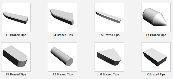 YG6 YG8 YT5 YT15 Cemented Carbide Brazed Tips