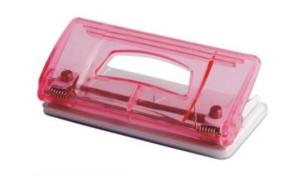 China Hot Sale Transparent Red Color Rubber Basind 6mm Hole 2 Holes Paper Punch factory