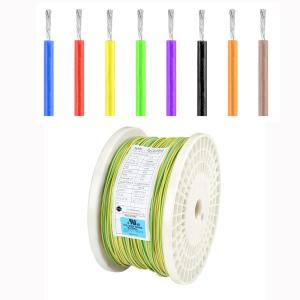China Silicone Rubber Cables UL3726 24AWG 600V/150C Green High Temperature Wire For Robot / Light factory