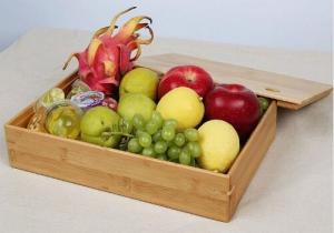 China 6 In 1 Organizer Bamboo Wooden Storage Box Food Container For Dried Fruit Snacks factory