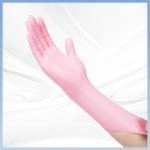 Convenient 9 Inches Pink Synthetic Nitrile Gloves 100 Pcs/ Box