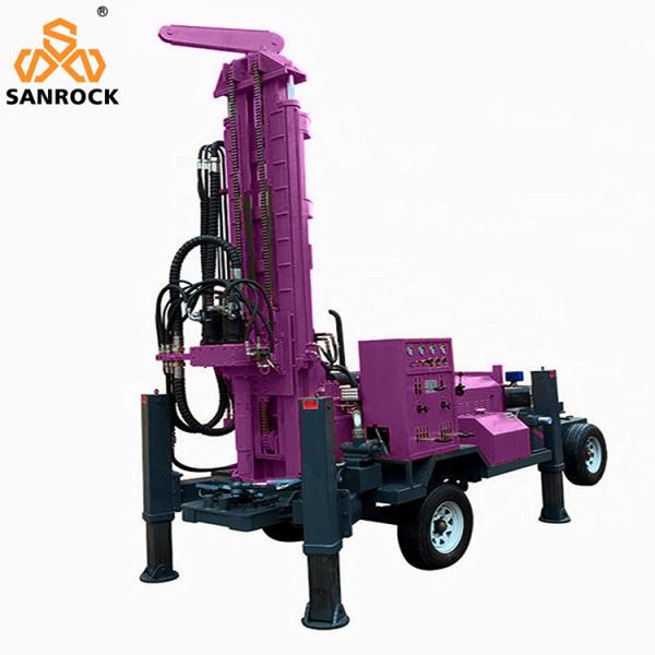 Hydraulic Water Well Drilling Machine 200m Deep Trailer Mounted Water Well