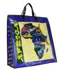 Africa Map PP Woven Shopping Bags Black Edge 4c Printing Recycle