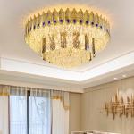 Post-Modern Luxury Crystal Chandelier Feather Ceiling Lamp Living Room Dining