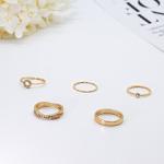 5pcs Titanium Wedding Ring Set Hug Adjustable Alloy Gold Moissanite Fashion
