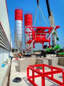 China Durable Vertical Shaft Concrete Mixer 2m³ Capacity Panel Batch Orange Color factory