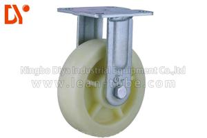 China Flat Industrial Caster Wheels Nylon Material White / Black Color Universal Style factory