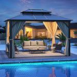 6063-T5 Aluminum Hardtop Gazebos For Commercial And Residential Projects