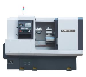 China FL550 Flat Bed CNC Turning Metal Lathe Manual Chuck Pneumatic Collet factory