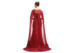 Big Red Embroidery Lace Arabic Maxi Wedding Bridesmaid Dresses Floor Length