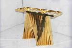 Hollow Out Pattern Marble Gold Plated Side Table Carving Design Storage Cabinets