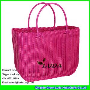 China LUDA simple pp straw net gfits bag beautiful pp women bag checked straw bag factory