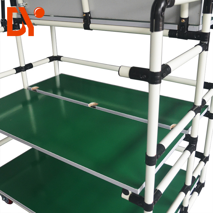 Lean Pipe Metal Work Cart , Automobile Workshop Tool Cart High Performance