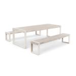 5 Star Hotel Wooden Outdoor Dinning Table Bench Set Contemporary