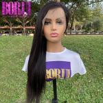 180 Density Real Raw brazilian Yaki Straight Human Hair Wig Lace Frontal Wigs