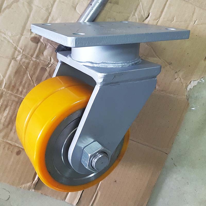 10 Inch Super Heavy Duty Casters Polyurethane Steel Iron PU Twin Wheels Swivel Casters