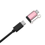 Black Portable Mini OTG Male To USB C Female Adapter
