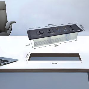 Desktop Embedded Multifunctional Power Socket Universal Plug Options with Dual