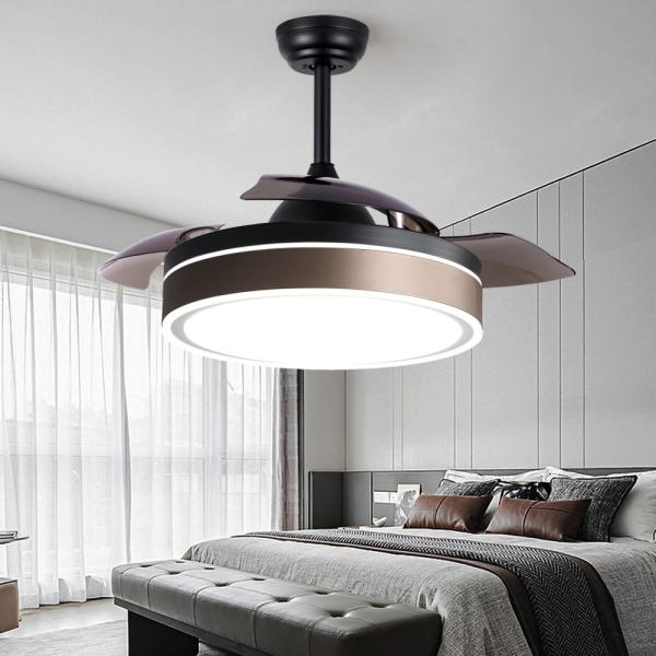 Invisible Ventilador Ceiling Fan 42 Inch 52 Inch Dimmable Retractable Ceiling