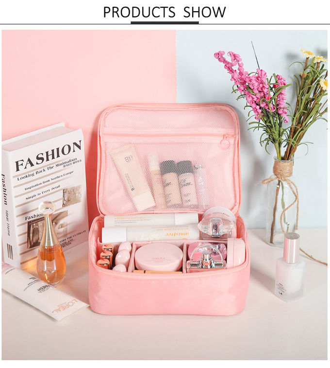 Professional Wholesale Striped Nylon Waterproo Makeup Cosmetic Wash Bag