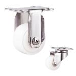 50KG Capacity 50x22mm White Stainless Steel Threaded Stem PA Wheel With Covers