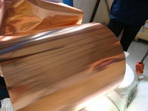 China Corrosion Resistance Copper Shielding Foil / PET Copper Foil Sheets For Battery factory