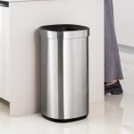 Storage Bucket Household Stainless Steel Open Top Trash Can Without Lid for