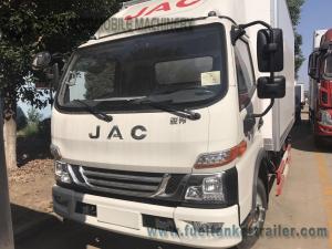 China 1-4 Ton  JAC 4x2 Light Refrigerator Van Truck / Dry Box Van Cargo Truck 3308 Mm Wheel Base factory