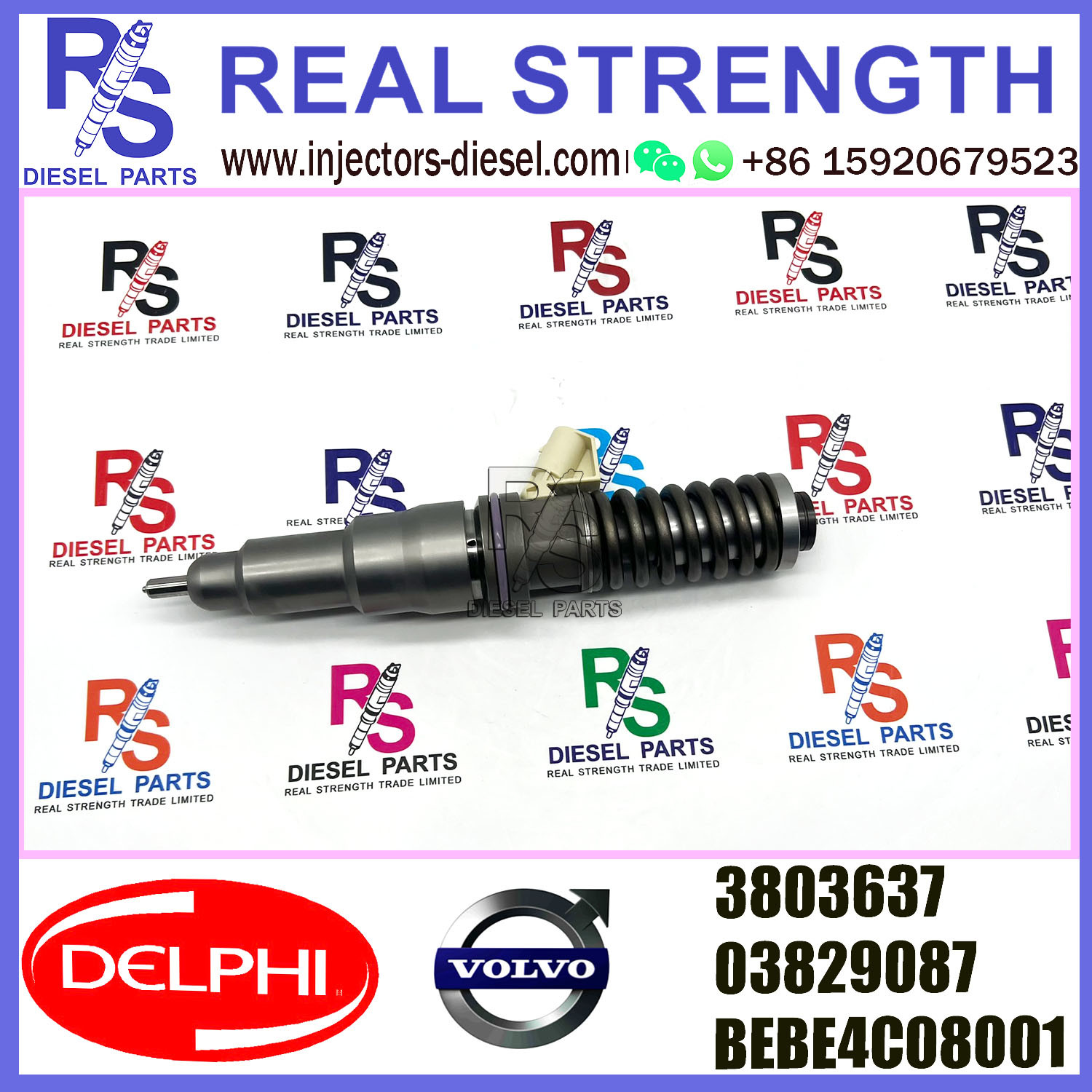 V-O-L-V 2pin injector 3829087 3803637 03829087 Diesel pump Injector DELPHI BEBE4C11001 E1 for 16 LITRE INDUSTRIAL