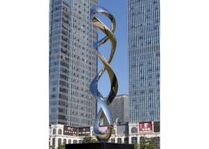 China 300cm High Polished Swirling Stainless Steel Abstract Sculpture factory