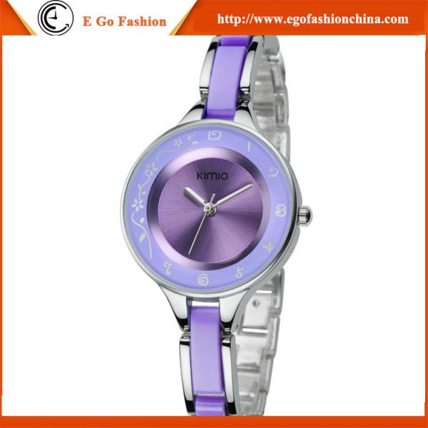 KM09 Fashion Jewelry Watches Woman Stainless Steel Pink Quartz Analog Watch
