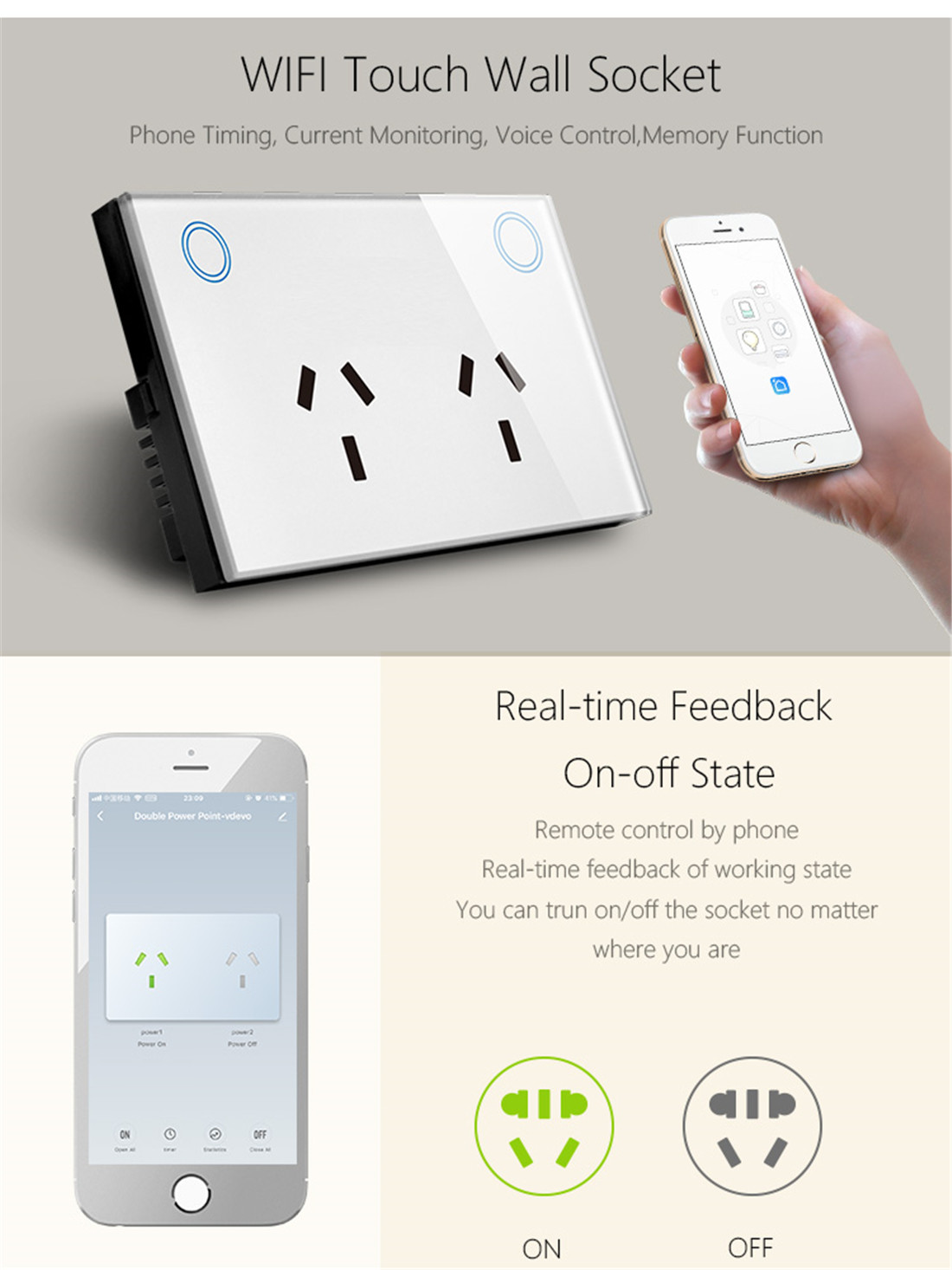 Wi-Fi Double Power Socket