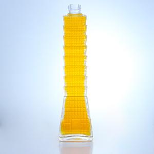 China Tower Shape Glass Bottle for Vodka Brandy Tequila Customized Logo factory