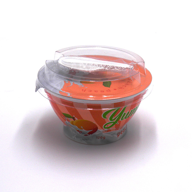 Food grade plastic cups 4oz customized plastic yogurt milk drink cup with aluminum foil lid