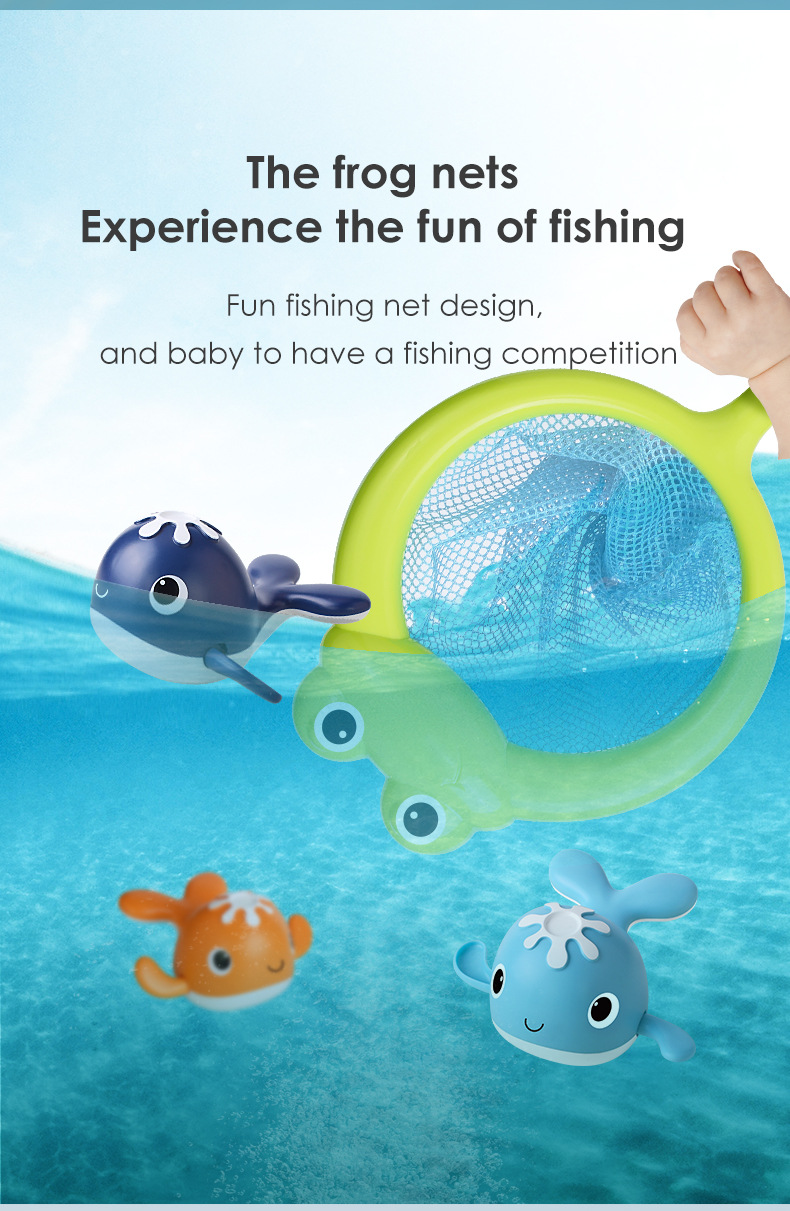 Unisex Bath Time Bathtub Toy for Toddlers Baby Kids Infant Fish Set Age 18months and up