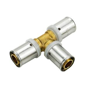 China Plumbing Male Tee Brass Press Fittings Multilayer Pex Pert Pipe Press Fitting Watermark factory